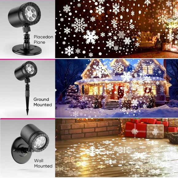 NIB Snowflake LED Light Projector - Picture 2 of 7